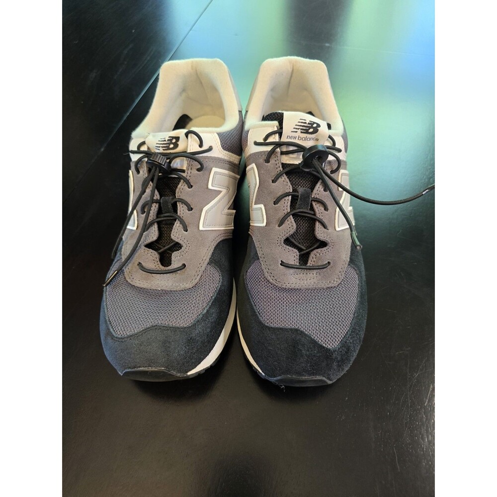New Balance 574 Women's 11.5 Grey Navy White WL574VI1 Sneakers - Elastic Laces